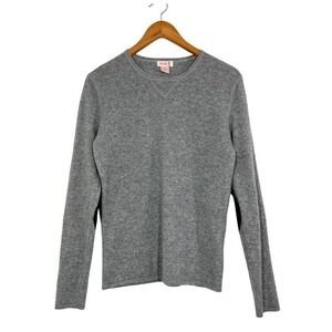 Pink Pineapple‎ 100% Cashmere Gray Elbow Patch Sweater Women's Large Soft Luxe